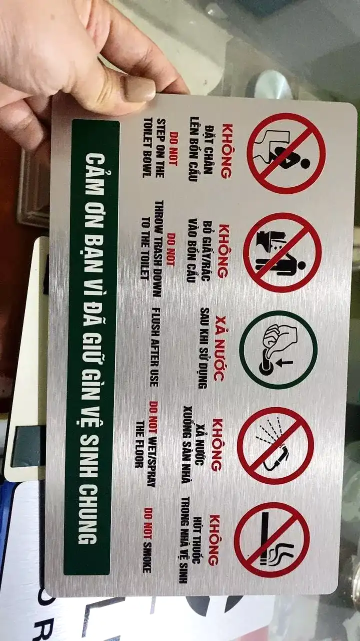 Biển Nội Quy Nhà Vệ Sinh Chống Nước, Nội Quy Toilet, Biển Chỉ Dẫn Vệ Sinh, Toilet, WC, Chất Liệu Alu Nhôm Xước 4 Biển Nội Quy Nhà Vệ Sinh Chống Nước, Nội Quy Toilet, Biển Chỉ Dẫn Vệ Sinh, Toilet, WC, Chất Liệu Alu Nhôm Xước 3