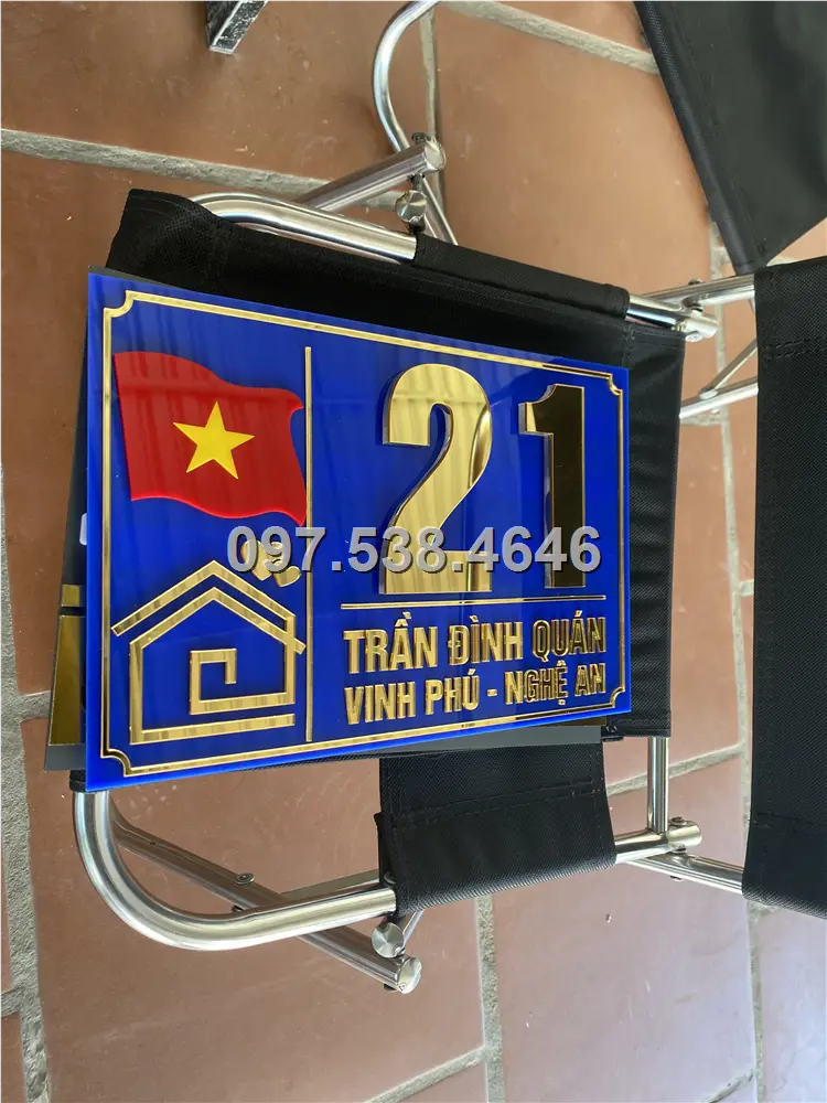 Biển Số Nhà Nghệ An Đẹp Hiện Đại Có Lá Cờ Việt Nam Chất Liệu Mica, Alu , Mực Uv, Làm Theo Yêu Cầu, Miễn Phí Thiết Kế Và Miễn Phí Vận Chuyển Tận Nhà 2 Biển Số Nhà Nghệ An Đẹp Hiện Đại Có Lá Cờ Việt Nam Chất Liệu Mica, Alu , Mực Uv, Làm Theo Yêu Cầu, Miễn Phí Thiết Kế Và Miễn Phí Vận Chuyển Tận Nhà - Ảnh 2