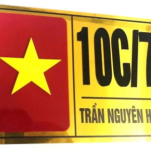 Biển Số Nhà Đẹp Hiện Đại Có Lá Cờ Việt Nam Chất Liệu Mica, Alu , Mực Uv, Làm Theo Yêu Cầu, Miễn Phí Thiết Kế Và Miễn Phí Vận Chuyển Tận Nhà