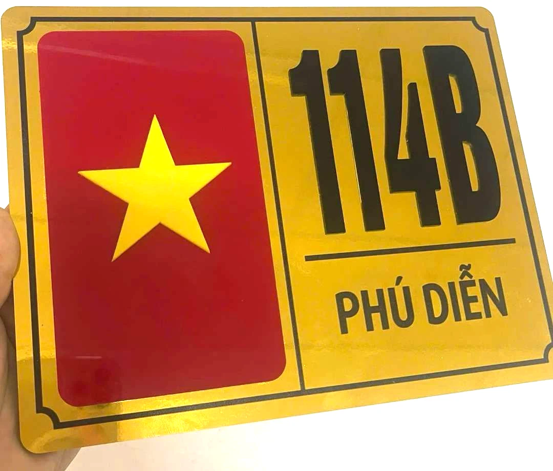 Biển Số Nhà Đẹp Hiện Đại Có Lá Cờ Việt Nam Chất Liệu Mica, Alu , Mực Uv, Làm Theo Yêu Cầu, Miễn Phí Thiết Kế Và Miễn Phí Vận Chuyển Tận Nhà 4 Biển Số Nhà Đẹp Hiện Đại Có Lá Cờ Việt Nam Chất Liệu Mica, Alu , Mực Uv, Làm Theo Yêu Cầu, Miễn Phí Thiết Kế Và Miễn Phí Vận Chuyển Tận Nhà - Ảnh 4