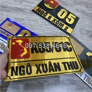 Biển Số Nhà Đẹp Hiện Đại tại Bắc Giang Kích Thước 30x20, Số Nổi 8mm, Chữ Nổi 2mm, Chất Liệu Mica, Alu , Mực Uv, Làm Theo Yêu Cầu, Miễn Phí Thiết Kế Và Miễn Phí Vận Chuyển Tận Nhà
