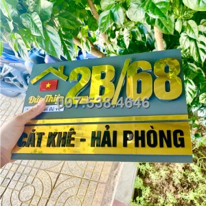 Biển Số Nhà Đẹp Hiện Đại tại Bắc Kạn Kích Thước 30x20, Số Nổi 8mm, Chữ Nổi 2mm, Chất Liệu Mica, Alu , Mực Uv, Làm Theo Yêu Cầu, Miễn Phí Thiết Kế Và Miễn Phí Vận Chuyển Tận Nhà