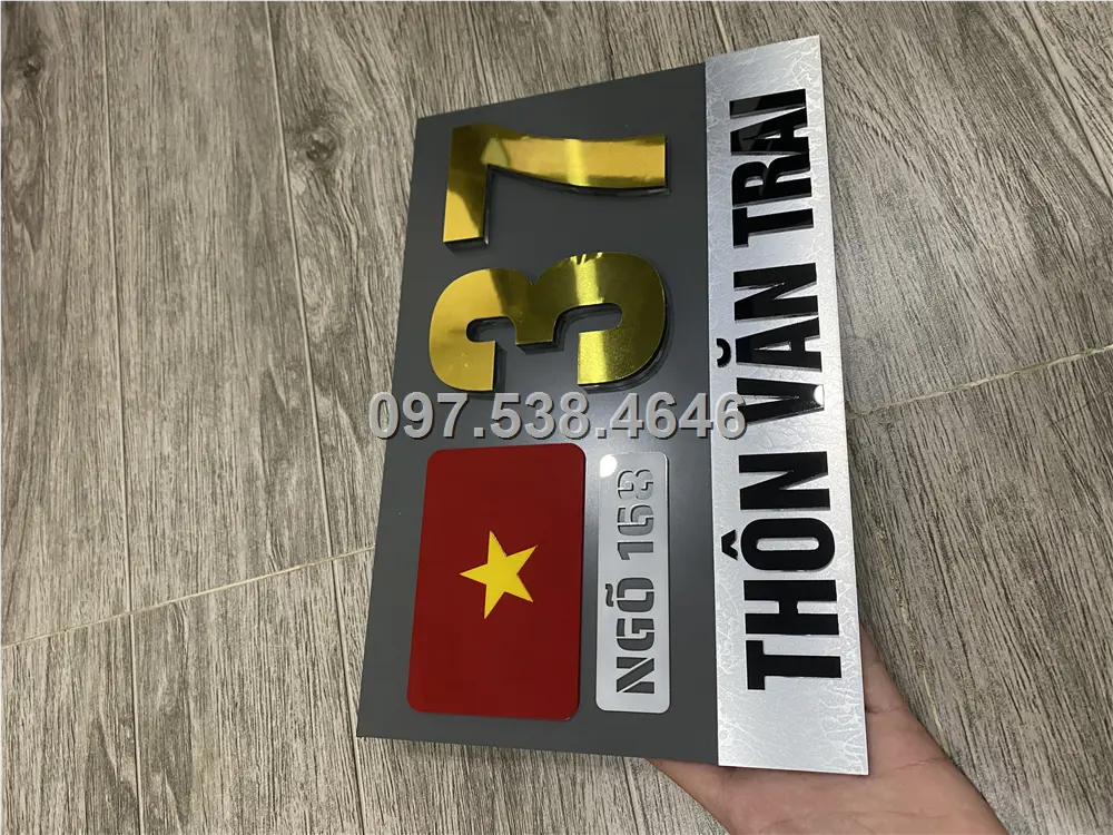 Biển Số Nhà Đẹp Hiện Đại tại Bạc Liêu. Kích Thước 30x20, Số Nổi 8mm, Chữ Nổi 2mm, Chất Liệu Mica, Alu , Mực Uv, Làm Theo Yêu Cầu, Miễn Phí Thiết Kế Và Miễn Phí Vận Chuyển Tận Nhà 4 Biển Số Nhà Đẹp Hiện Đại tại Bạc Liêu. Kích Thước 30x20, Số Nổi 8mm, Chữ Nổi 2mm, Chất Liệu Mica, Alu , Mực Uv, Làm Theo Yêu Cầu, Miễn Phí Thiết Kế Và Miễn Phí Vận Chuyển Tận Nhà - Ảnh 4