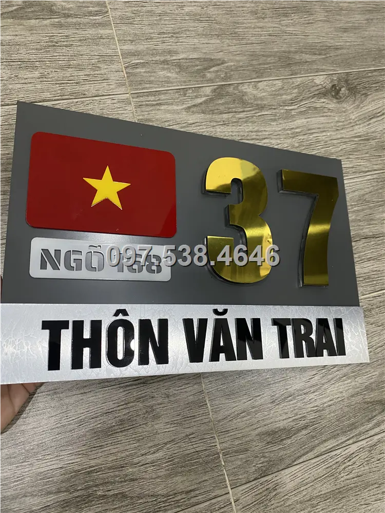 Biển Số Nhà Đẹp Hiện Đại tại Bạc Liêu. Kích Thước 30x20, Số Nổi 8mm, Chữ Nổi 2mm, Chất Liệu Mica, Alu , Mực Uv, Làm Theo Yêu Cầu, Miễn Phí Thiết Kế Và Miễn Phí Vận Chuyển Tận Nhà 5 Biển Số Nhà Đẹp Hiện Đại tại Bạc Liêu. Kích Thước 30x20, Số Nổi 8mm, Chữ Nổi 2mm, Chất Liệu Mica, Alu , Mực Uv, Làm Theo Yêu Cầu, Miễn Phí Thiết Kế Và Miễn Phí Vận Chuyển Tận Nhà - Ảnh 5