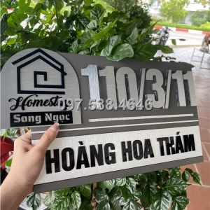 Biển Số Nhà Đẹp Hiện Đại tại Biên Hòa (Đồng Nai) Kích Thước 30x20, Số Nổi 8mm, Chữ Nổi 2mm, Chất Liệu Mica, Alu , Mực Uv, Làm Theo Yêu Cầu, Miễn Phí Thiết Kế Và Miễn Phí Vận Chuyển Tận Nhà
