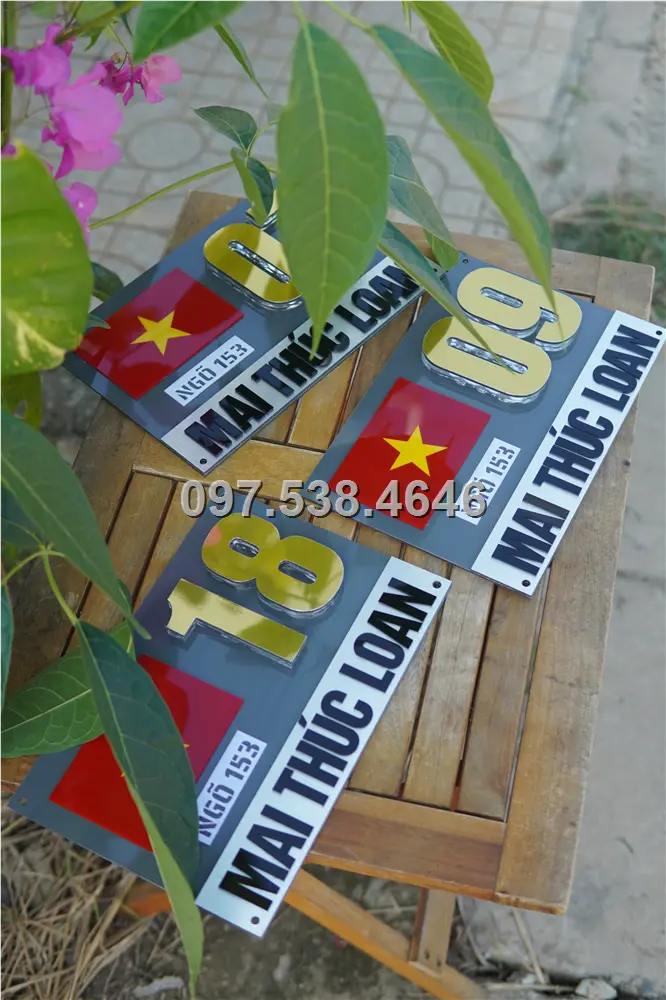 Biển Số Nhà Đẹp Hiện Đại tại Cà Mau Kích Thước 30x20, Số Nổi 8mm, Chữ Nổi 2mm, Chất Liệu Mica, Alu , Mực Uv, Làm Theo Yêu Cầu, Miễn Phí Thiết Kế Và Miễn Phí Vận Chuyển Tận Nhà 6 Biển Số Nhà Đẹp Hiện Đại tại Cà Mau Kích Thước 30x20, Số Nổi 8mm, Chữ Nổi 2mm, Chất Liệu Mica, Alu , Mực Uv, Làm Theo Yêu Cầu, Miễn Phí Thiết Kế Và Miễn Phí Vận Chuyển Tận Nhà - Ảnh 6