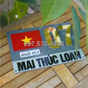 Biển Số Nhà Đẹp Hiện Đại tại Cà Mau Kích Thước 30x20, Số Nổi 8mm, Chữ Nổi 2mm, Chất Liệu Mica, Alu , Mực Uv, Làm Theo Yêu Cầu, Miễn Phí Thiết Kế Và Miễn Phí Vận Chuyển Tận Nhà