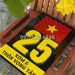 Biển Số Nhà Đẹp Hiện Đại tại Cao Bằng Kích Thước 30x20, Số Nổi 8mm, Chữ Nổi 2mm, Chất Liệu Mica, Alu , Mực Uv, Làm Theo Yêu Cầu, Miễn Phí Thiết Kế Và Miễn Phí Vận Chuyển Tận Nhà