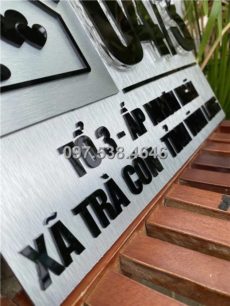 Biển Số Nhà Đẹp Hiện Đại tại Châu Đốc (An Giang) Kích Thước 30x20, Số Nổi 8mm, Chữ Nổi 2mm, Chất Liệu Mica, Alu , Mực Uv, Làm Theo Yêu Cầu, Miễn Phí Thiết Kế Và Miễn Phí Vận Chuyển Tận Nhà 6 Biển Số Nhà Đẹp Hiện Đại tại Châu Đốc (An Giang) Kích Thước 30x20, Số Nổi 8mm, Chữ Nổi 2mm, Chất Liệu Mica, Alu , Mực Uv, Làm Theo Yêu Cầu, Miễn Phí Thiết Kế Và Miễn Phí Vận Chuyển Tận Nhà - Ảnh 6