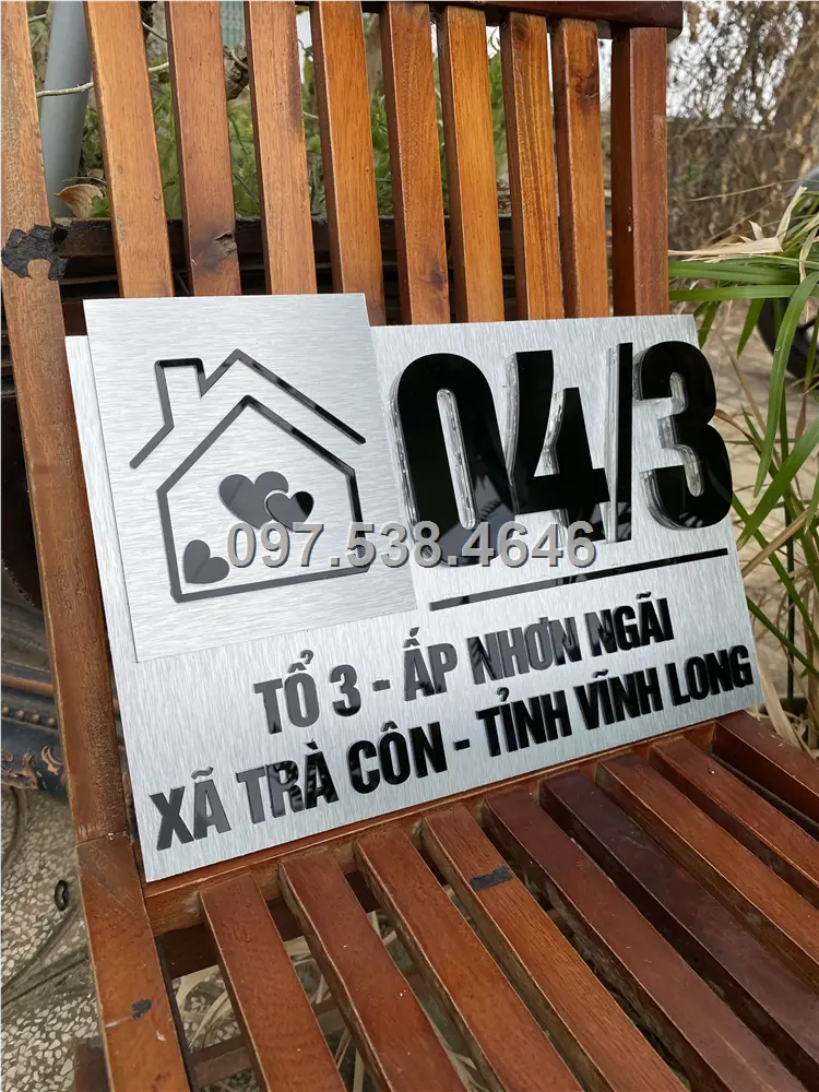 Biển Số Nhà Đẹp Hiện Đại tại Châu Đốc (An Giang) Kích Thước 30x20, Số Nổi 8mm, Chữ Nổi 2mm, Chất Liệu Mica, Alu , Mực Uv, Làm Theo Yêu Cầu, Miễn Phí Thiết Kế Và Miễn Phí Vận Chuyển Tận Nhà 5 Biển Số Nhà Đẹp Hiện Đại tại Châu Đốc (An Giang) Kích Thước 30x20, Số Nổi 8mm, Chữ Nổi 2mm, Chất Liệu Mica, Alu , Mực Uv, Làm Theo Yêu Cầu, Miễn Phí Thiết Kế Và Miễn Phí Vận Chuyển Tận Nhà - Ảnh 5