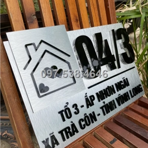 Biển Số Nhà Đẹp Hiện Đại tại Châu Đốc (An Giang) Kích Thước 30x20, Số Nổi 8mm, Chữ Nổi 2mm, Chất Liệu Mica, Alu , Mực Uv, Làm Theo Yêu Cầu, Miễn Phí Thiết Kế Và Miễn Phí Vận Chuyển Tận Nhà