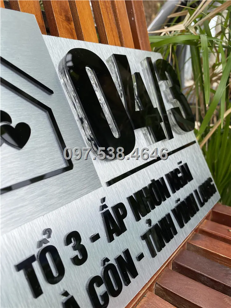 Biển Số Nhà Đẹp Hiện Đại tại Chí Linh (Hải Dương) Kích Thước 30x20, Số Nổi 8mm, Chữ Nổi 2mm, Chất Liệu Mica, Alu , Mực Uv, Làm Theo Yêu Cầu, Miễn Phí Thiết Kế Và Miễn Phí Vận Chuyển Tận Nhà 4 Biển Số Nhà Đẹp Hiện Đại tại Chí Linh (Hải Dương) Kích Thước 30x20, Số Nổi 8mm, Chữ Nổi 2mm, Chất Liệu Mica, Alu , Mực Uv, Làm Theo Yêu Cầu, Miễn Phí Thiết Kế Và Miễn Phí Vận Chuyển Tận Nhà - Ảnh 4