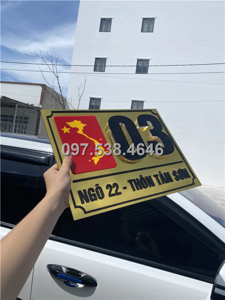Biển Số Nhà Đẹp Hiện Đại tại Đà Nẵng, phiên bản Lá Cờ Việt Nam, Kích Thước 30x20, Số Nổi 8mm, Chữ Nổi 2mm, Chất Liệu Mica, Alu , Mực Uv, Làm Theo Yêu Cầu, Miễn Phí Thiết Kế Và Miễn Phí Vận Chuyển Tận Nhà 6 Biển Số Nhà Đẹp Hiện Đại tại Đà Nẵng, phiên bản Lá Cờ Việt Nam, Kích Thước 30x20, Số Nổi 8mm, Chữ Nổi 2mm, Chất Liệu Mica, Alu , Mực Uv, Làm Theo Yêu Cầu, Miễn Phí Thiết Kế Và Miễn Phí Vận Chuyển Tận Nhà - Ảnh 6
