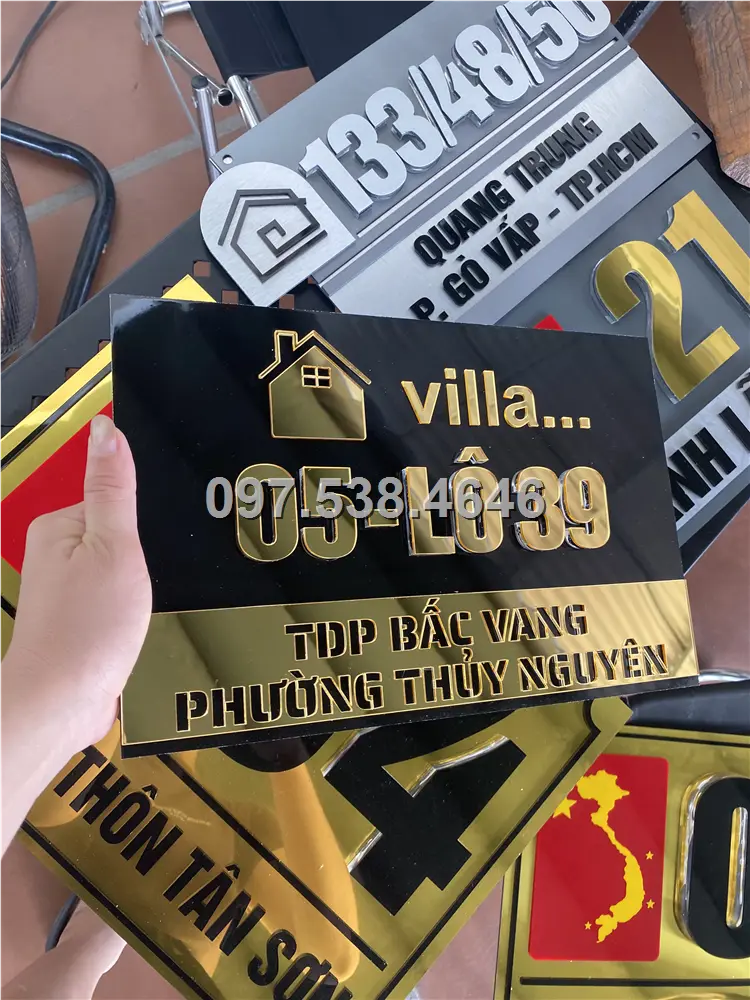 Biển Số Nhà Đẹp Hiện Đại tại Đà Nẵng, phiên bản Lá Cờ Việt Nam, Kích Thước 30x20, Số Nổi 8mm, Chữ Nổi 2mm, Chất Liệu Mica, Alu , Mực Uv, Làm Theo Yêu Cầu, Miễn Phí Thiết Kế Và Miễn Phí Vận Chuyển Tận Nhà 3 Biển Số Nhà Đẹp Hiện Đại tại Đà Nẵng, phiên bản Lá Cờ Việt Nam, Kích Thước 30x20, Số Nổi 8mm, Chữ Nổi 2mm, Chất Liệu Mica, Alu , Mực Uv, Làm Theo Yêu Cầu, Miễn Phí Thiết Kế Và Miễn Phí Vận Chuyển Tận Nhà - Ảnh 3