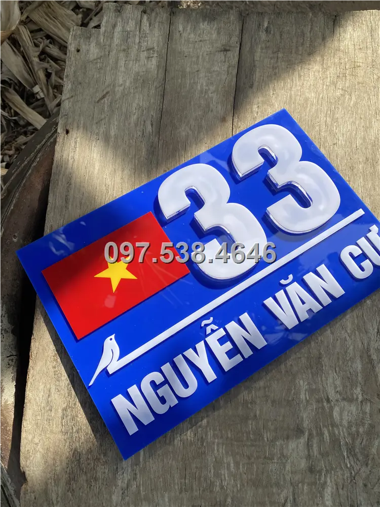 Biển Số Nhà Đẹp Hiện Đại tại Đà Nẵng, phiên bản Lá Cờ Việt Nam, Kích Thước 30x20, Số Nổi 8mm, Chữ Nổi 2mm, Chất Liệu Mica, Alu , Mực Uv, Làm Theo Yêu Cầu, Miễn Phí Thiết Kế Và Miễn Phí Vận Chuyển Tận Nhà 7 Biển Số Nhà Đẹp Hiện Đại tại Đà Nẵng, phiên bản Lá Cờ Việt Nam, Kích Thước 30x20, Số Nổi 8mm, Chữ Nổi 2mm, Chất Liệu Mica, Alu , Mực Uv, Làm Theo Yêu Cầu, Miễn Phí Thiết Kế Và Miễn Phí Vận Chuyển Tận Nhà - Ảnh 7