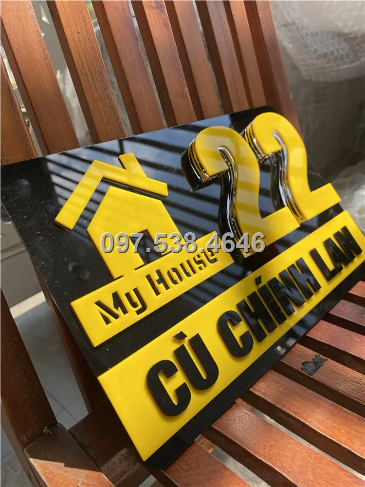 Biển Số Nhà Đẹp Hiện Đại tại Dĩ An Bình Dương Kích Thước 30x20, Số Nổi 8mm, Chữ Nổi 2mm, Chất Liệu Mica, Alu , Mực Uv, Làm Theo Yêu Cầu, Miễn Phí Thiết Kế Và Miễn Phí Vận Chuyển Tận Nhà 2 Biển Số Nhà Đẹp Hiện Đại tại Dĩ An Bình Dương Kích Thước 30x20, Số Nổi 8mm, Chữ Nổi 2mm, Chất Liệu Mica, Alu , Mực Uv, Làm Theo Yêu Cầu, Miễn Phí Thiết Kế Và Miễn Phí Vận Chuyển Tận Nhà - Ảnh 2