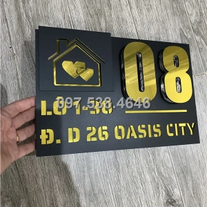 Biển Số Nhà Đẹp Hiện Đại tại Đông Hà (Quảng Trị) Kích Thước 30x20, Số Nổi 8mm, Chữ Nổi 2mm, Chất Liệu Mica, Alu , Mực Uv, Làm Theo Yêu Cầu, Miễn Phí Thiết Kế Và Miễn Phí Vận Chuyển Tận Nhà