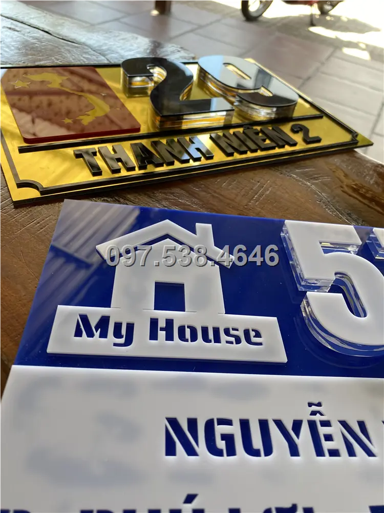 Biển Số Nhà Đẹp Hiện Đại tại Đồng Hới (Quảng Bình) Kích Thước 30x20, Số Nổi 8mm, Chữ Nổi 2mm, Chất Liệu Mica, Alu , Mực Uv, Làm Theo Yêu Cầu, Miễn Phí Thiết Kế Và Miễn Phí Vận Chuyển Tận Nhà 5 Biển Số Nhà Đẹp Hiện Đại tại Đồng Hới (Quảng Bình) Kích Thước 30x20, Số Nổi 8mm, Chữ Nổi 2mm, Chất Liệu Mica, Alu , Mực Uv, Làm Theo Yêu Cầu, Miễn Phí Thiết Kế Và Miễn Phí Vận Chuyển Tận Nhà - Ảnh 5