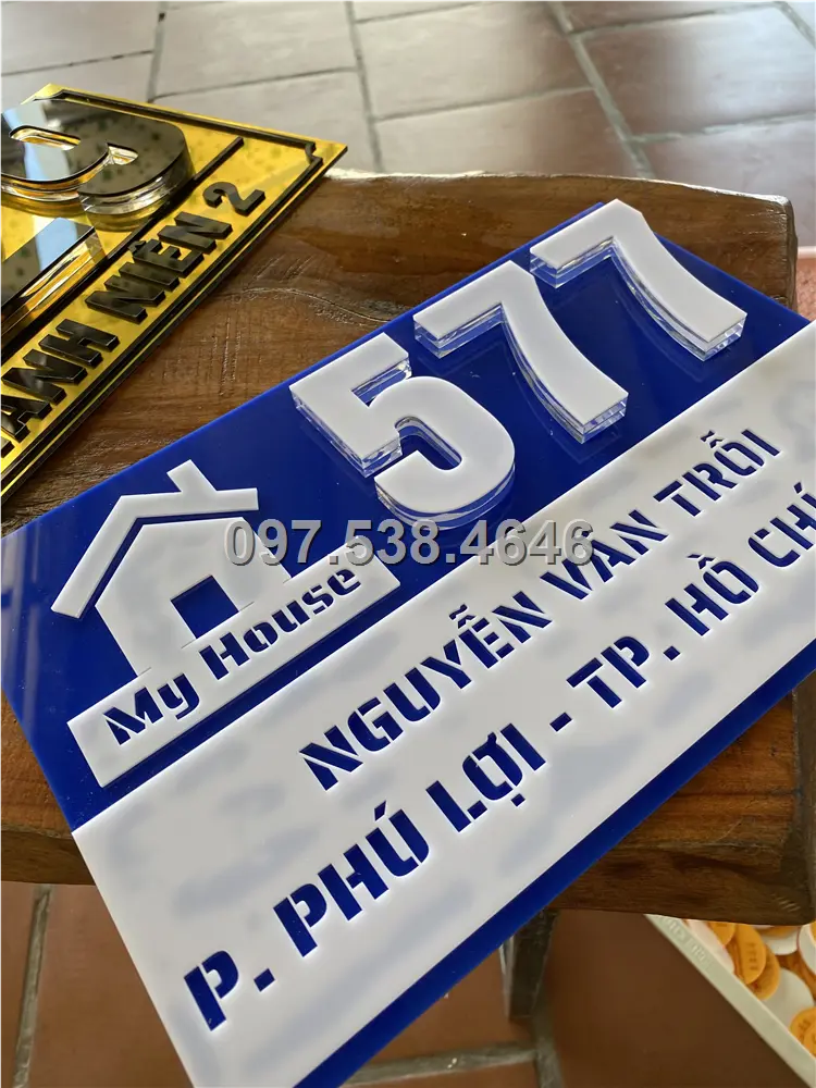 Biển Số Nhà Đẹp Hiện Đại tại Đồng Hới (Quảng Bình) Kích Thước 30x20, Số Nổi 8mm, Chữ Nổi 2mm, Chất Liệu Mica, Alu , Mực Uv, Làm Theo Yêu Cầu, Miễn Phí Thiết Kế Và Miễn Phí Vận Chuyển Tận Nhà 2 Biển Số Nhà Đẹp Hiện Đại tại Đồng Hới (Quảng Bình) Kích Thước 30x20, Số Nổi 8mm, Chữ Nổi 2mm, Chất Liệu Mica, Alu , Mực Uv, Làm Theo Yêu Cầu, Miễn Phí Thiết Kế Và Miễn Phí Vận Chuyển Tận Nhà - Ảnh 2