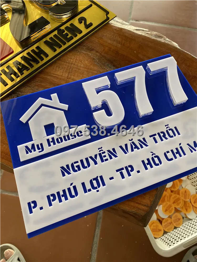Biển Số Nhà Đẹp Hiện Đại tại Đồng Hới (Quảng Bình) Kích Thước 30x20, Số Nổi 8mm, Chữ Nổi 2mm, Chất Liệu Mica, Alu , Mực Uv, Làm Theo Yêu Cầu, Miễn Phí Thiết Kế Và Miễn Phí Vận Chuyển Tận Nhà 3 Biển Số Nhà Đẹp Hiện Đại tại Đồng Hới (Quảng Bình) Kích Thước 30x20, Số Nổi 8mm, Chữ Nổi 2mm, Chất Liệu Mica, Alu , Mực Uv, Làm Theo Yêu Cầu, Miễn Phí Thiết Kế Và Miễn Phí Vận Chuyển Tận Nhà - Ảnh 3