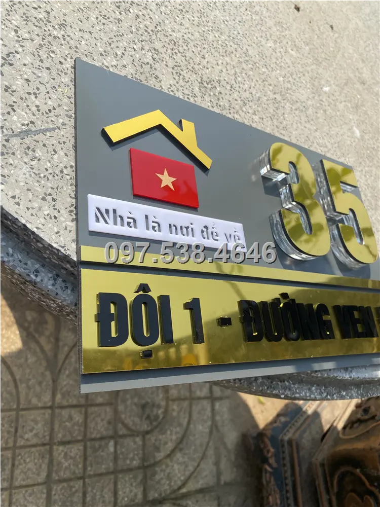 Biển Số Nhà Đẹp Hiện Đại tại Gò Công (Tiền Giang) Kích Thước 30x20, Số Nổi 8mm, Chữ Nổi 2mm, Chất Liệu Mica, Alu , Mực Uv, Làm Theo Yêu Cầu, Miễn Phí Thiết Kế Và Miễn Phí Vận Chuyển Tận Nhà 6 Biển Số Nhà Đẹp Hiện Đại tại Gò Công (Tiền Giang) Kích Thước 30x20, Số Nổi 8mm, Chữ Nổi 2mm, Chất Liệu Mica, Alu , Mực Uv, Làm Theo Yêu Cầu, Miễn Phí Thiết Kế Và Miễn Phí Vận Chuyển Tận Nhà - Ảnh 6
