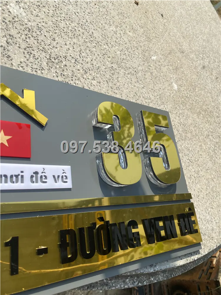 Biển Số Nhà Đẹp Hiện Đại tại Gò Công (Tiền Giang) Kích Thước 30x20, Số Nổi 8mm, Chữ Nổi 2mm, Chất Liệu Mica, Alu , Mực Uv, Làm Theo Yêu Cầu, Miễn Phí Thiết Kế Và Miễn Phí Vận Chuyển Tận Nhà 5 Biển Số Nhà Đẹp Hiện Đại tại Gò Công (Tiền Giang) Kích Thước 30x20, Số Nổi 8mm, Chữ Nổi 2mm, Chất Liệu Mica, Alu , Mực Uv, Làm Theo Yêu Cầu, Miễn Phí Thiết Kế Và Miễn Phí Vận Chuyển Tận Nhà - Ảnh 5