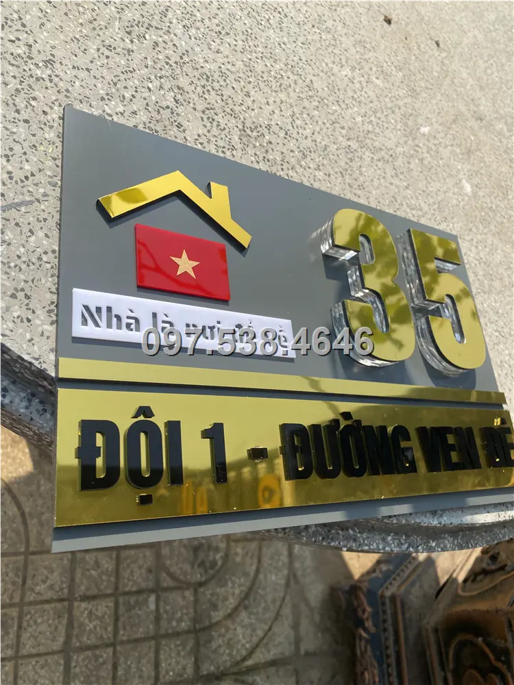 Biển Số Nhà Đẹp Hiện Đại tại Gò Công (Tiền Giang) Kích Thước 30x20, Số Nổi 8mm, Chữ Nổi 2mm, Chất Liệu Mica, Alu , Mực Uv, Làm Theo Yêu Cầu, Miễn Phí Thiết Kế Và Miễn Phí Vận Chuyển Tận Nhà 3 Biển Số Nhà Đẹp Hiện Đại tại Gò Công (Tiền Giang) Kích Thước 30x20, Số Nổi 8mm, Chữ Nổi 2mm, Chất Liệu Mica, Alu , Mực Uv, Làm Theo Yêu Cầu, Miễn Phí Thiết Kế Và Miễn Phí Vận Chuyển Tận Nhà - Ảnh 3