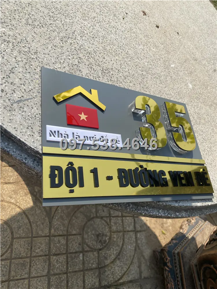 Biển Số Nhà Đẹp Hiện Đại tại Gò Công (Tiền Giang) Kích Thước 30x20, Số Nổi 8mm, Chữ Nổi 2mm, Chất Liệu Mica, Alu , Mực Uv, Làm Theo Yêu Cầu, Miễn Phí Thiết Kế Và Miễn Phí Vận Chuyển Tận Nhà 2 Biển Số Nhà Đẹp Hiện Đại tại Gò Công (Tiền Giang) Kích Thước 30x20, Số Nổi 8mm, Chữ Nổi 2mm, Chất Liệu Mica, Alu , Mực Uv, Làm Theo Yêu Cầu, Miễn Phí Thiết Kế Và Miễn Phí Vận Chuyển Tận Nhà - Ảnh 2