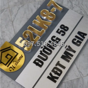 Biển Số Nhà Đẹp Hiện Đại tại Hà Giang, Kích Thước 30x20, Số Nổi 8mm, Chữ Nổi 2mm, Chất Liệu Mica, Alu , Mực Uv, Làm Theo Yêu Cầu, Miễn Phí Thiết Kế Và Miễn Phí Vận Chuyển Tận Nhà