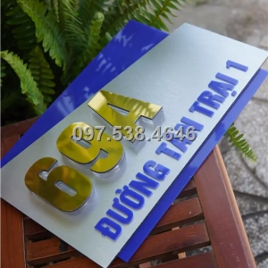 Biển Số Nhà Đẹp Hiện Đại tại Hạ Long (Quảng Ninh), Kích Thước 30x20, Số Nổi 8mm, Chữ Nổi 2mm, Chất Liệu Mica, Alu , Mực Uv, Làm Theo Yêu Cầu, Miễn Phí Thiết Kế Và Miễn Phí Vận Chuyển Tận Nhà