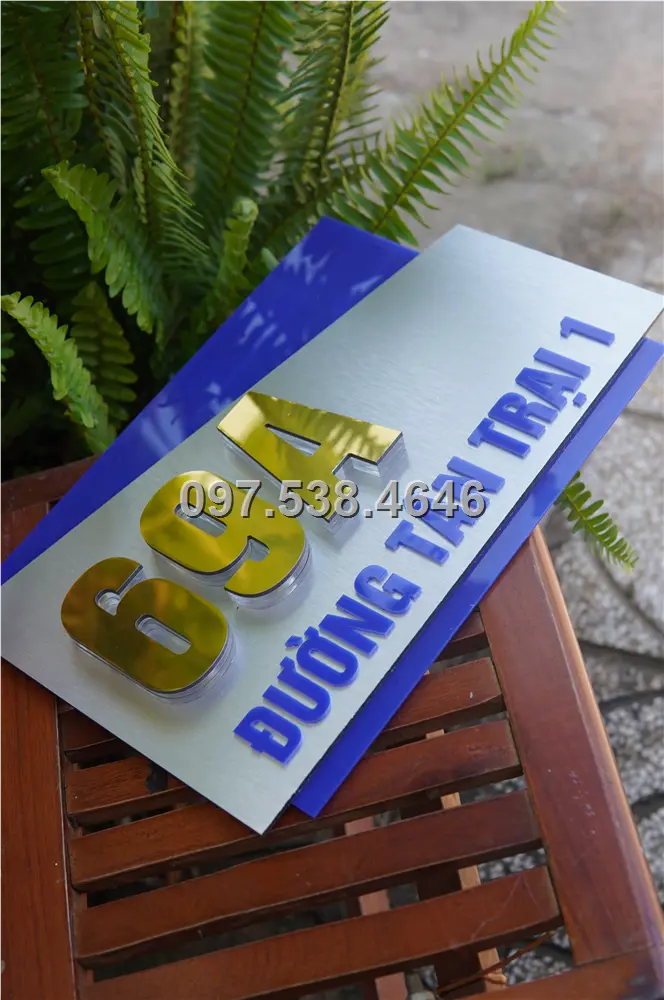 Biển Số Nhà Đẹp Hiện Đại tại Hạ Long (Quảng Ninh), Kích Thước 30x20, Số Nổi 8mm, Chữ Nổi 2mm, Chất Liệu Mica, Alu , Mực Uv, Làm Theo Yêu Cầu, Miễn Phí Thiết Kế Và Miễn Phí Vận Chuyển Tận Nhà 1 Biển Số Nhà Đẹp Hiện Đại tại Hạ Long (Quảng Ninh), Kích Thước 30x20, Số Nổi 8mm, Chữ Nổi 2mm, Chất Liệu Mica, Alu , Mực Uv, Làm Theo Yêu Cầu, Miễn Phí Thiết Kế Và Miễn Phí Vận Chuyển Tận Nhà