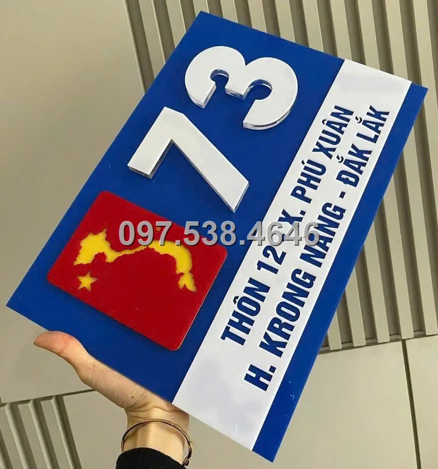Biển Số Nhà Đẹp Hiện Đại tại Hà Nội, phiên bản Lá Cờ Việt Nam Kích Thước 30x20, Số Nổi 8mm, Chữ Nổi 2mm, Chất Liệu Mica, Alu , Mực Uv, Làm Theo Yêu Cầu, Miễn Phí Thiết Kế Và Miễn Phí Vận Chuyển Tận Nhà 15 Biển Số Nhà Đẹp Hiện Đại tại Hà Nội, phiên bản Lá Cờ Việt Nam Kích Thước 30x20, Số Nổi 8mm, Chữ Nổi 2mm, Chất Liệu Mica, Alu , Mực Uv, Làm Theo Yêu Cầu, Miễn Phí Thiết Kế Và Miễn Phí Vận Chuyển Tận Nhà - Ảnh 15