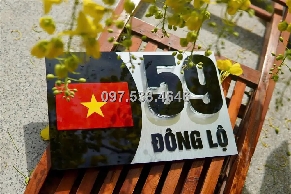 Biển Số Nhà Đẹp Hiện Đại tại Hà Nội, phiên bản Lá Cờ Việt Nam Kích Thước 30x20, Số Nổi 8mm, Chữ Nổi 2mm, Chất Liệu Mica, Alu , Mực Uv, Làm Theo Yêu Cầu, Miễn Phí Thiết Kế Và Miễn Phí Vận Chuyển Tận Nhà 8 Biển Số Nhà Đẹp Hiện Đại tại Hà Nội, phiên bản Lá Cờ Việt Nam Kích Thước 30x20, Số Nổi 8mm, Chữ Nổi 2mm, Chất Liệu Mica, Alu , Mực Uv, Làm Theo Yêu Cầu, Miễn Phí Thiết Kế Và Miễn Phí Vận Chuyển Tận Nhà - Ảnh 8