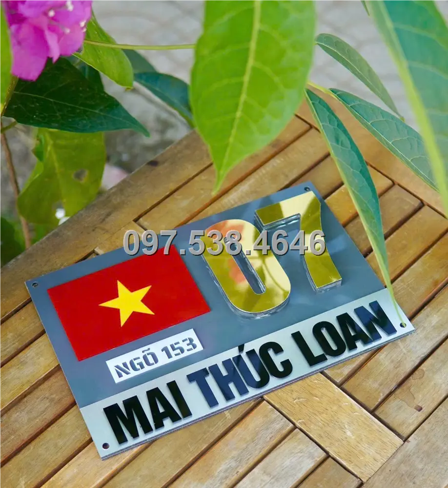 Biển Số Nhà Đẹp Hiện Đại tại Hà Nội, phiên bản Lá Cờ Việt Nam Kích Thước 30x20, Số Nổi 8mm, Chữ Nổi 2mm, Chất Liệu Mica, Alu , Mực Uv, Làm Theo Yêu Cầu, Miễn Phí Thiết Kế Và Miễn Phí Vận Chuyển Tận Nhà 7 Biển Số Nhà Đẹp Hiện Đại tại Hà Nội, phiên bản Lá Cờ Việt Nam Kích Thước 30x20, Số Nổi 8mm, Chữ Nổi 2mm, Chất Liệu Mica, Alu , Mực Uv, Làm Theo Yêu Cầu, Miễn Phí Thiết Kế Và Miễn Phí Vận Chuyển Tận Nhà - Ảnh 7