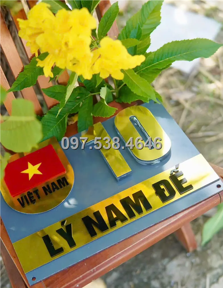 Biển Số Nhà Đẹp Hiện Đại tại Hà Nội, phiên bản Lá Cờ Việt Nam Kích Thước 30x20, Số Nổi 8mm, Chữ Nổi 2mm, Chất Liệu Mica, Alu , Mực Uv, Làm Theo Yêu Cầu, Miễn Phí Thiết Kế Và Miễn Phí Vận Chuyển Tận Nhà 4 Biển Số Nhà Đẹp Hiện Đại tại Hà Nội, phiên bản Lá Cờ Việt Nam Kích Thước 30x20, Số Nổi 8mm, Chữ Nổi 2mm, Chất Liệu Mica, Alu , Mực Uv, Làm Theo Yêu Cầu, Miễn Phí Thiết Kế Và Miễn Phí Vận Chuyển Tận Nhà - Ảnh 4