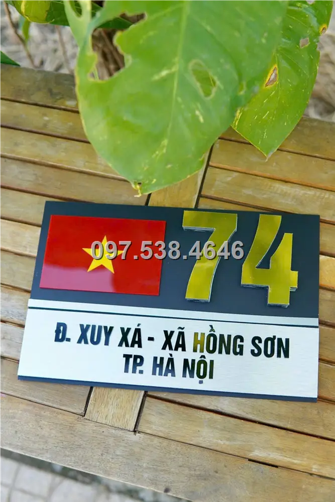 Biển Số Nhà Đẹp Hiện Đại tại Hà Nội, phiên bản Lá Cờ Việt Nam Kích Thước 30x20, Số Nổi 8mm, Chữ Nổi 2mm, Chất Liệu Mica, Alu , Mực Uv, Làm Theo Yêu Cầu, Miễn Phí Thiết Kế Và Miễn Phí Vận Chuyển Tận Nhà 14 Biển Số Nhà Đẹp Hiện Đại tại Hà Nội, phiên bản Lá Cờ Việt Nam Kích Thước 30x20, Số Nổi 8mm, Chữ Nổi 2mm, Chất Liệu Mica, Alu , Mực Uv, Làm Theo Yêu Cầu, Miễn Phí Thiết Kế Và Miễn Phí Vận Chuyển Tận Nhà - Ảnh 14