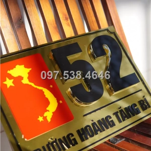 Biển Số Nhà Đẹp Hiện Đại tại Hà Tiên (Kiên Giang) Kích Thước 30x20, Số Nổi 8mm, Chữ Nổi 2mm, Chất Liệu Mica, Alu , Mực Uv, Làm Theo Yêu Cầu, Miễn Phí Thiết Kế Và Miễn Phí Vận Chuyển Tận Nhà