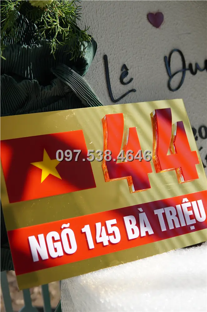 Biển Số Nhà Đẹp Hiện Đại tại Hội An (Quảng Nam), Kích Thước 30x20, Số Nổi 8mm, Chữ Nổi 2mm, Chất Liệu Mica, Alu , Mực Uv, Làm Theo Yêu Cầu, Miễn Phí Thiết Kế Và Miễn Phí Vận Chuyển Tận Nhà 9 Biển Số Nhà Đẹp Hiện Đại tại Hội An (Quảng Nam), Kích Thước 30x20, Số Nổi 8mm, Chữ Nổi 2mm, Chất Liệu Mica, Alu , Mực Uv, Làm Theo Yêu Cầu, Miễn Phí Thiết Kế Và Miễn Phí Vận Chuyển Tận Nhà - Ảnh 9