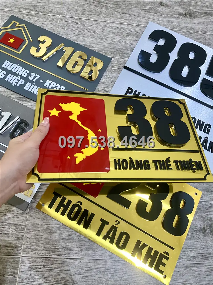 Biển Số Nhà Đẹp Hiện Đại tại Hải Phòng, phiên bản Lá Cờ Việt Nam, Kích Thước 30x20, Số Nổi 8mm, Chữ Nổi 2mm, Chất Liệu Mica, Alu , Mực Uv, Làm Theo Yêu Cầu, Miễn Phí Thiết Kế Và Miễn Phí Vận Chuyển Tận Nhà 2 Biển Số Nhà Đẹp Hiện Đại tại Hải Phòng, phiên bản Lá Cờ Việt Nam, Kích Thước 30x20, Số Nổi 8mm, Chữ Nổi 2mm, Chất Liệu Mica, Alu , Mực Uv, Làm Theo Yêu Cầu, Miễn Phí Thiết Kế Và Miễn Phí Vận Chuyển Tận Nhà - Ảnh 2