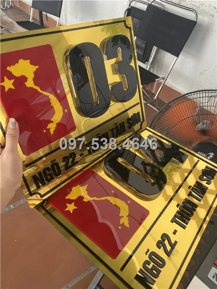 Biển Số Nhà Đẹp Hiện Đại tại Hải Phòng, phiên bản Lá Cờ Việt Nam, Kích Thước 30x20, Số Nổi 8mm, Chữ Nổi 2mm, Chất Liệu Mica, Alu , Mực Uv, Làm Theo Yêu Cầu, Miễn Phí Thiết Kế Và Miễn Phí Vận Chuyển Tận Nhà 14 Biển Số Nhà Đẹp Hiện Đại tại Hải Phòng, phiên bản Lá Cờ Việt Nam, Kích Thước 30x20, Số Nổi 8mm, Chữ Nổi 2mm, Chất Liệu Mica, Alu , Mực Uv, Làm Theo Yêu Cầu, Miễn Phí Thiết Kế Và Miễn Phí Vận Chuyển Tận Nhà - Ảnh 14