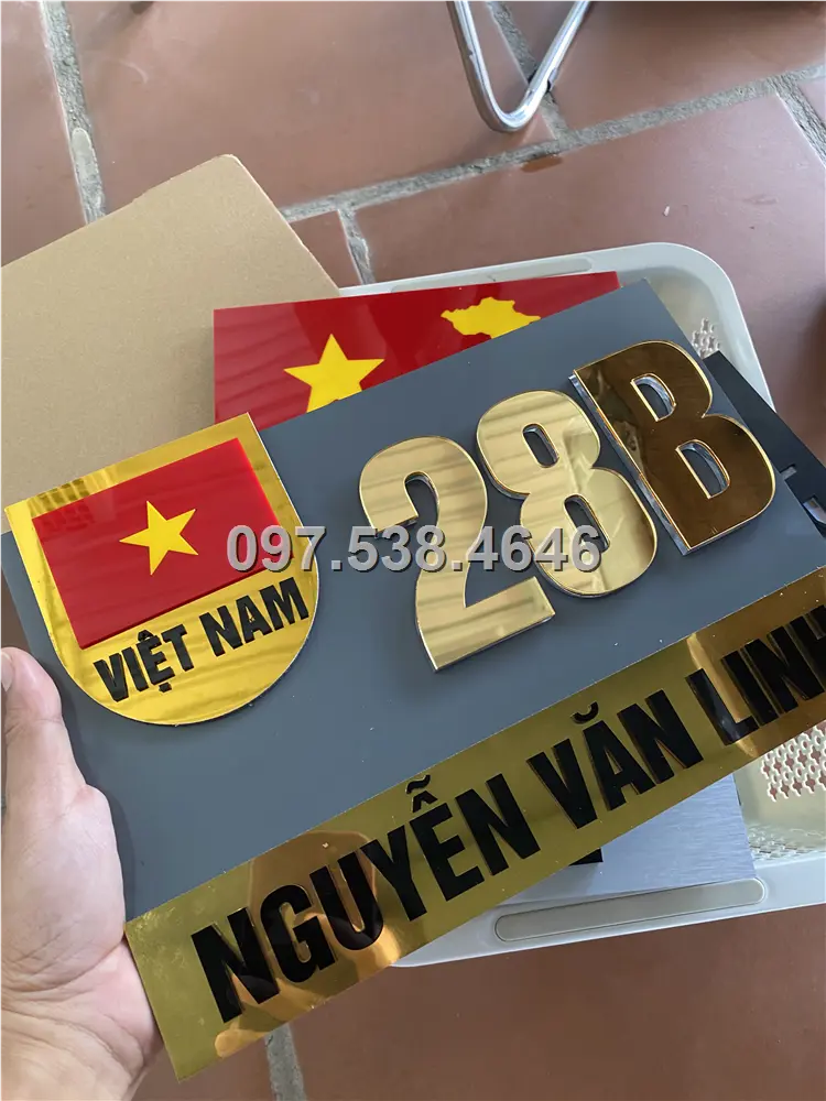 Biển Số Nhà Đẹp Hiện Đại tại Hải Phòng, phiên bản Lá Cờ Việt Nam, Kích Thước 30x20, Số Nổi 8mm, Chữ Nổi 2mm, Chất Liệu Mica, Alu , Mực Uv, Làm Theo Yêu Cầu, Miễn Phí Thiết Kế Và Miễn Phí Vận Chuyển Tận Nhà 6 Biển Số Nhà Đẹp Hiện Đại tại Hải Phòng, phiên bản Lá Cờ Việt Nam, Kích Thước 30x20, Số Nổi 8mm, Chữ Nổi 2mm, Chất Liệu Mica, Alu , Mực Uv, Làm Theo Yêu Cầu, Miễn Phí Thiết Kế Và Miễn Phí Vận Chuyển Tận Nhà - Ảnh 6