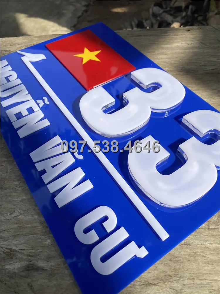 Biển Số Nhà Đẹp Hiện Đại tại Hải Phòng, phiên bản Lá Cờ Việt Nam, Kích Thước 30x20, Số Nổi 8mm, Chữ Nổi 2mm, Chất Liệu Mica, Alu , Mực Uv, Làm Theo Yêu Cầu, Miễn Phí Thiết Kế Và Miễn Phí Vận Chuyển Tận Nhà 5 Biển Số Nhà Đẹp Hiện Đại tại Hải Phòng, phiên bản Lá Cờ Việt Nam, Kích Thước 30x20, Số Nổi 8mm, Chữ Nổi 2mm, Chất Liệu Mica, Alu , Mực Uv, Làm Theo Yêu Cầu, Miễn Phí Thiết Kế Và Miễn Phí Vận Chuyển Tận Nhà - Ảnh 5