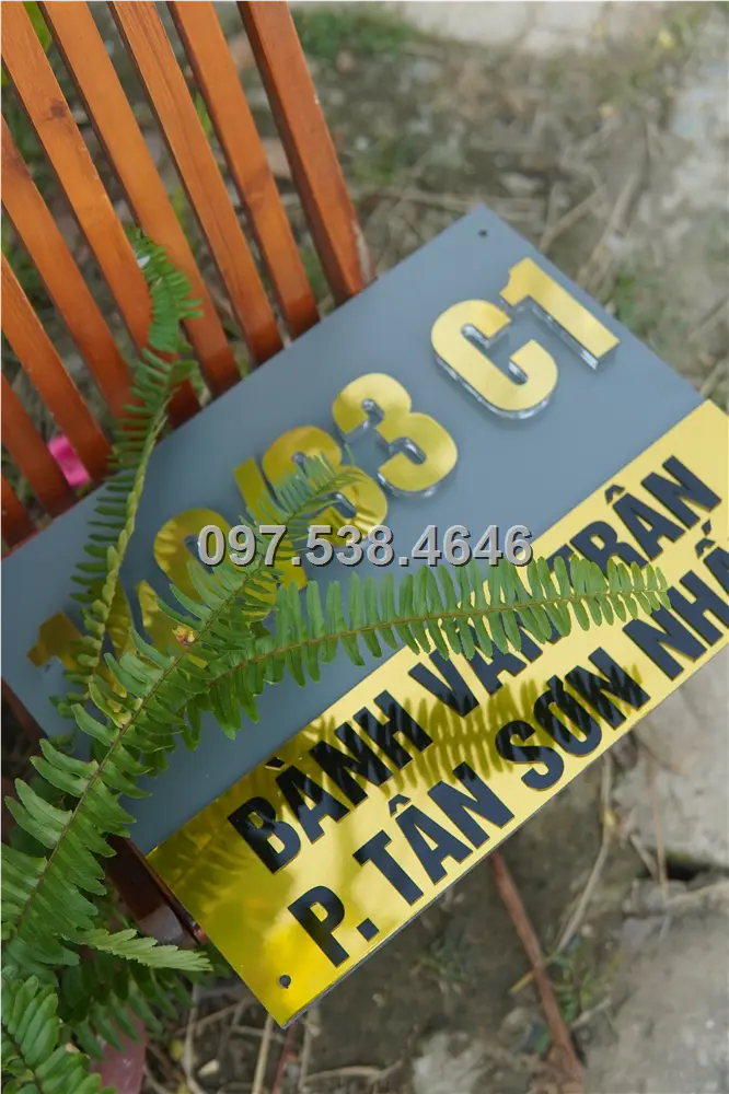 Biển Số Nhà Đẹp Hiện Đại tại Tân Uyên -Bình Dương Kích Thước 30x20, Số Nổi 8mm, Chữ Nổi 2mm, Chất Liệu Mica, Alu , Mực Uv, Làm Theo Yêu Cầu, Miễn Phí Thiết Kế Và Miễn Phí Vận Chuyển Tận Nhà 3 Biển Số Nhà Đẹp Hiện Đại tại Tân Uyên -Bình Dương
Kích Thước 30x20, Số Nổi 8mm, Chữ Nổi 2mm, Chất Liệu Mica, Alu , Mực Uv, Làm Theo Yêu Cầu, Miễn Phí Thiết Kế Và Miễn Phí Vận Chuyển Tận Nhà - Ảnh 3
