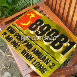 Biển Số Nhà Đẹp Hiện Đại tại Tam Điệp -Ninh Bình Kích Thước 30x20, Số Nổi 8mm, Chữ Nổi 2mm, Chất Liệu Mica, Alu , Mực Uv, Làm Theo Yêu Cầu, Miễn Phí Thiết Kế Và Miễn Phí Vận Chuyển Tận Nhà