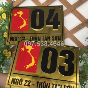 Biển Số Nhà Đẹp Hiện Đại tại Bến Tre Kích Thước 30x20, Số Nổi 8mm, Chữ Nổi 2mm, Chất Liệu Mica, Alu , Mực Uv, Làm Theo Yêu Cầu, Miễn Phí Thiết Kế Và Miễn Phí Vận Chuyển Tận Nhà