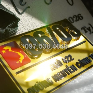 Biển Số Nhà Đẹp Hiện Đại tại Huế (Thừa Thiên Huế) , Kích Thước 30x20, Số Nổi 8mm, Chữ Nổi 2mm, Chất Liệu Mica, Alu , Mực Uv, Làm Theo Yêu Cầu, Miễn Phí Thiết Kế Và Miễn Phí Vận Chuyển Tận Nhà