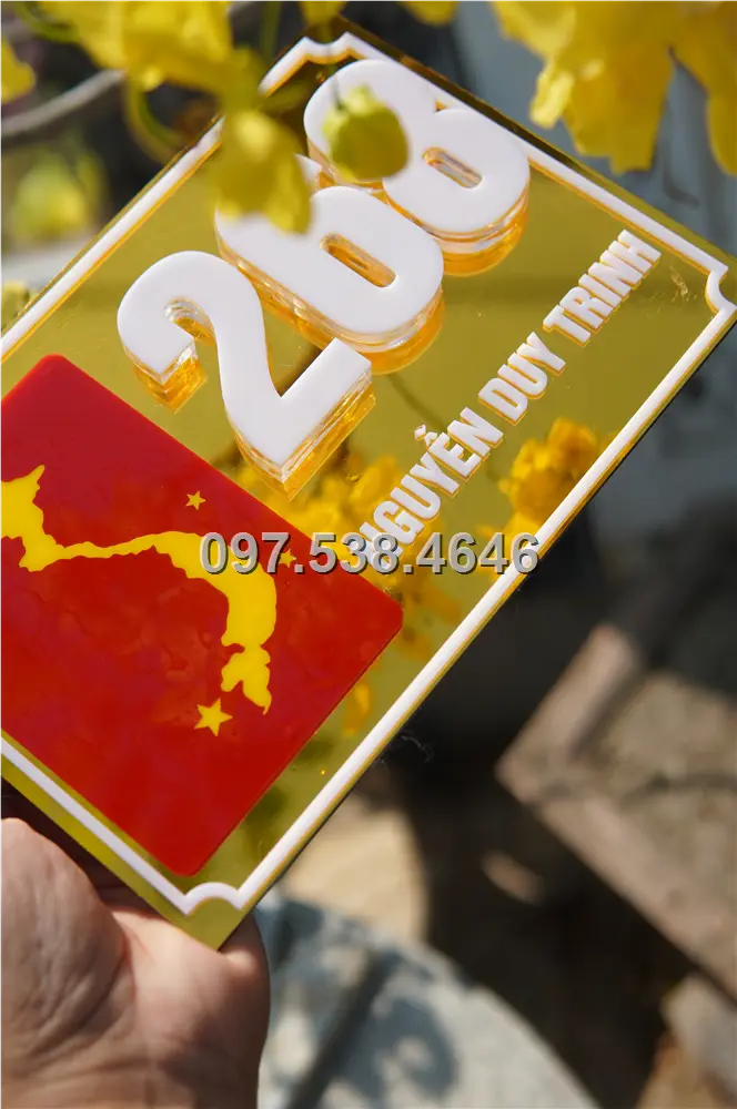 Biển Số Nhà Đẹp Hiện Đại tại Mỹ Tho (Tiền Giang), Kích Thước 30x20, Số Nổi 8mm, Chữ Nổi 2mm, Chất Liệu Mica, Alu , Mực Uv, Làm Theo Yêu Cầu, Miễn Phí Thiết Kế Và Miễn Phí Vận Chuyển Tận Nhà 2 Biển Số Nhà Đẹp Hiện Đại tại Mỹ Tho (Tiền Giang), Kích Thước 30x20, Số Nổi 8mm, Chữ Nổi 2mm, Chất Liệu Mica, Alu , Mực Uv, Làm Theo Yêu Cầu, Miễn Phí Thiết Kế Và Miễn Phí Vận Chuyển Tận Nhà - Ảnh 2