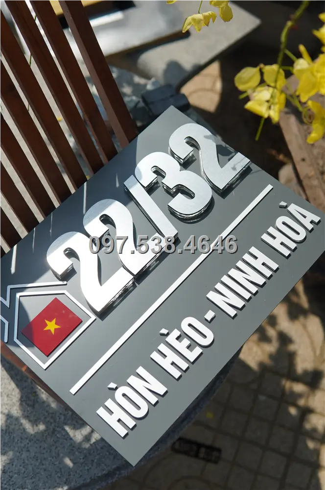 Biển Số Nhà Đẹp Hiện Đại tại Nam Định . Kích Thước 30x20, Số Nổi 8mm, Chữ Nổi 2mm, Chất Liệu Mica, Alu , Mực Uv, Làm Theo Yêu Cầu, Miễn Phí Thiết Kế Và Miễn Phí Vận Chuyển Tận Nhà 6 Biển Số Nhà Đẹp Hiện Đại tại Nam Định . Kích Thước 30x20, Số Nổi 8mm, Chữ Nổi 2mm, Chất Liệu Mica, Alu , Mực Uv, Làm Theo Yêu Cầu, Miễn Phí Thiết Kế Và Miễn Phí Vận Chuyển Tận Nhà - Ảnh 6