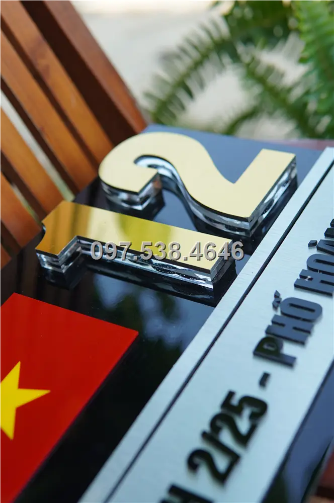 Biển Số Nhà Đẹp Hiện Đại tại Phan Rang-Tháp Chàm (Ninh Thuận), Kích Thước 30x20, Số Nổi 8mm, Chữ Nổi 2mm, Chất Liệu Mica, Alu , Mực Uv, Làm Theo Yêu Cầu, Miễn Phí Thiết Kế Và Miễn Phí Vận Chuyển Tận Nhà 9 Biển Số Nhà Đẹp Hiện Đại tại Phan Rang-Tháp Chàm (Ninh Thuận), Kích Thước 30x20, Số Nổi 8mm, Chữ Nổi 2mm, Chất Liệu Mica, Alu , Mực Uv, Làm Theo Yêu Cầu, Miễn Phí Thiết Kế Và Miễn Phí Vận Chuyển Tận Nhà - Ảnh 9