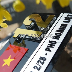 Biển Số Nhà Đẹp Hiện Đại tại Phan Thiết (Bình Thuận) Kích Thước 30x20, Số Nổi 8mm, Chữ Nổi 2mm, Chất Liệu Mica, Alu , Mực Uv, Làm Theo Yêu Cầu, Miễn Phí Thiết Kế Và Miễn Phí Vận Chuyển Tận Nhà